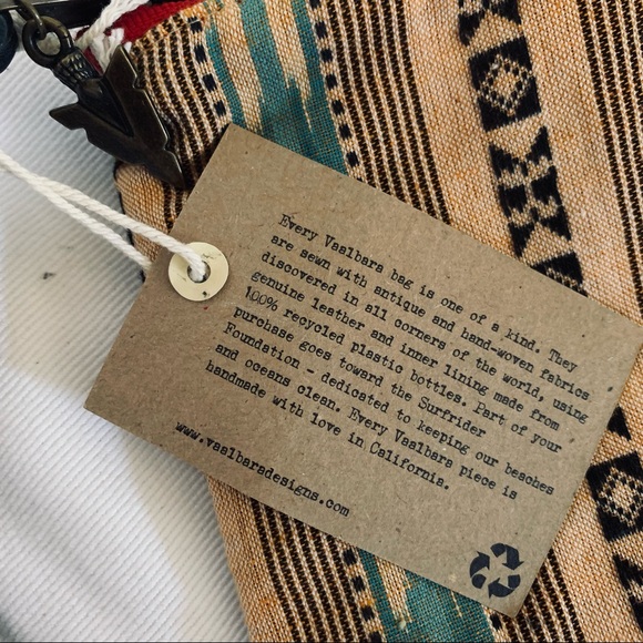 Vaalbara Clutch Nyri Leather in Tan and Turquoise size Large NWT - Picture 10 of 10